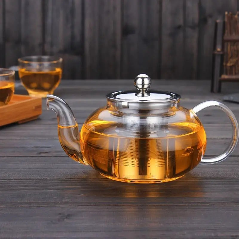 Théière En Verre Résistant à La Chaleur, 750 Ml Avec Filtre Inox Intégré, Pour 4 Tasses