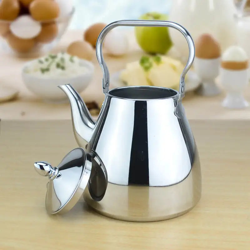 Théière De Cuisine épaisse En Acier Inoxydable, Théière En Argent Doré Avec Infuseur, Cafetière, Cuisinière à Induction, Bouilloire à Thé, Bouilloire à Eau, 1 Pièce