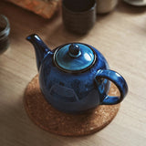 Théière émaillée Bleue