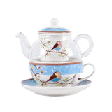 Théière Solitaire Verre et Porcelaine