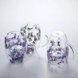 Tasse en Verre Double Paroi <br> Fleurs séchées 350ml