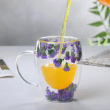 Tasse en Verre Double Paroi <br> Fleurs séchées 350ml