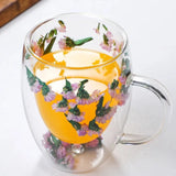 Tasse en Verre avec Fleurs séchées