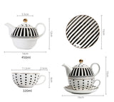Théière en Porcelaine Blanche et Noire <br> Tea for One 450ml