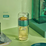 Théière en Verre <br> Infuseur à Thé Portable 280-380ml