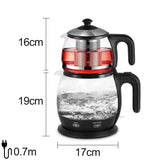 Double Théière Turque en Verre <br> Electrique 1.8L / 1.2L