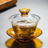 Théière Chinoise <br> Gaiwan en Verre Coloré 170ml