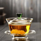 Théière Chinoise <br> Gaiwan en Verre Coloré 170ml