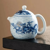 Théière Porcelaine Blanche et bleue