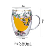 Tasse en Verre Double Paroi <br> Fleurs séchées 350ml
