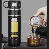 Gourde en Verre avec Infuseur Tasse <br> 520ml (400+120ml)