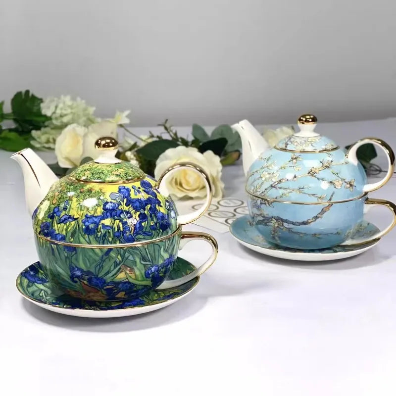 Théière Solitaire En Porcelaine Brillante, Modèle « Palette De Motifs Théière Solitaire En Porcelaine Brillante, Modèle « Palette De Motifs