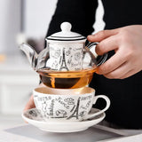 Théière Solitaire Verre et Porcelaine