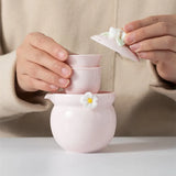 Petit Service à Thé en Porcelaine <br> Rose 150ml