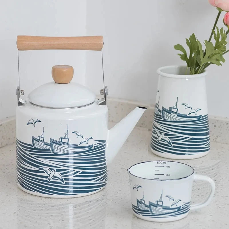 Théière En Métal émaillé Vintage - Idéale Pour Enfant Ou Décoration