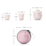 Petit Service à Thé en Porcelaine <br> Rose 150ml