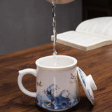 Tasse en Porcelaine <br> Motif Japonais 430ml