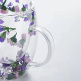 Tasse en Verre Double Paroi <br> Fleurs séchées 350ml