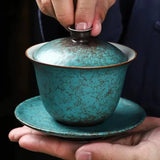 Théière Chinoise <br> Gaiwan Bleu-vert 100-150ml