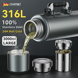 Bouteille Thermos Sans BPA <br> Inox 2L/3L