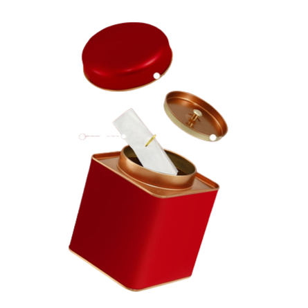 Boîte à Thé Double Couvercle Métal