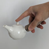 Théière en Porcelaine Blanche <br> Anse Bois 140-160ml