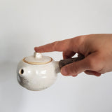 Théière en Porcelaine Blanche <br> Anse Bois 140-160ml