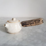 Théière en Porcelaine Blanche <br> Anse Bois 140-160ml