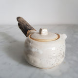 Théière en Porcelaine Blanche <br> Anse Bois 140-160ml
