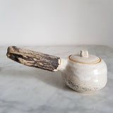 Théière en Porcelaine Blanche <br> Anse Bois 140-160ml