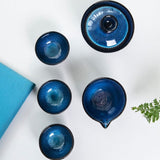 Théière Chinoise Emaillée Bleue <br> Service Gaiwan 200ml