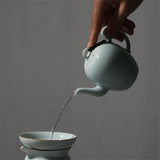 Théière en Porcelaine <br> Bleu Céladon 200ml