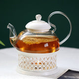 Théière en Verre et Porcelaine <br> avec Réchaud 600ml