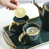 Théière en Porcelaine <br> Bleu Vert 750ml