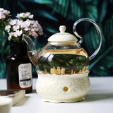 Théière en Verre et Porcelaine <br> avec Réchaud 600ml