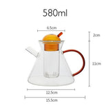Théière en Verre avec Infuseur Verre <br> 580ml