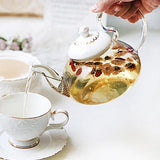 Théière en Verre et Porcelaine <br> avec Réchaud 600ml