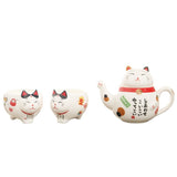 Théière et tasses chat