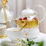 Théière en Verre et Porcelaine <br> avec Réchaud 600ml