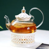 Théière en Verre et Porcelaine