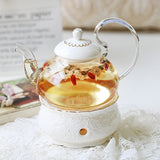 Théière en Verre et Porcelaine <br> avec Réchaud 600ml