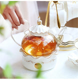 Théière en Verre et Porcelaine <br> avec Réchaud 600ml