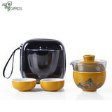 Petit Service à Thé de Voyage <br> Verre et Porcelaine 130ml