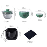 Petit Service à Thé de Voyage <br> Verre et Porcelaine 130ml