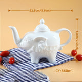 Théière en Porcelaine <br> Éléphant Blanc 650ml