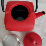 théière en fonte émaillée avec filtre