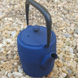 théière en fonte japonaise bleue