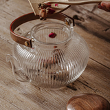 Bouilloire verre anse bambou