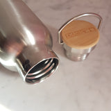 Gourde Isotherme Tout Inox <br> Couvercle Bambou 750ml