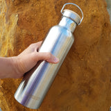 Gourde Isotherme Tout Inox <br> Couvercle Bambou 750ml